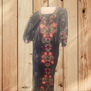 Worn one time ! Navy embroidered maxi dress by Frances Valentine